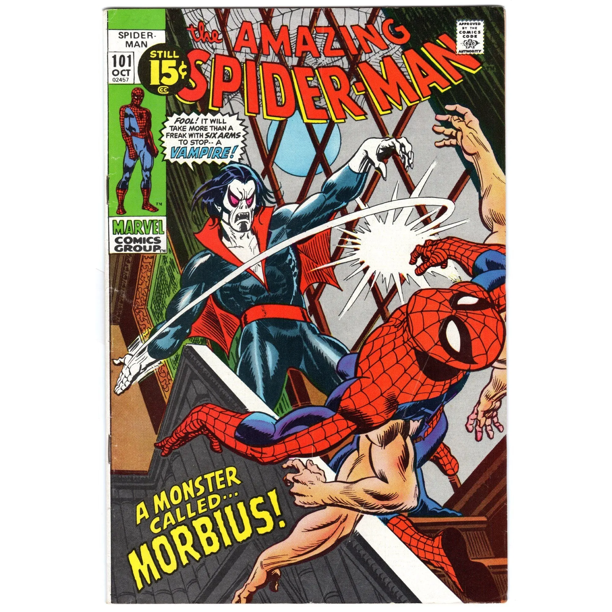 1971 Amazing Spiderman #101 Marvel Comics - 1st Appearance Morbius - Fine+