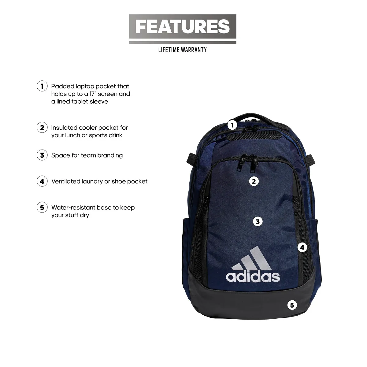 adidas Unisex-Adult 5-Star Team Backpack