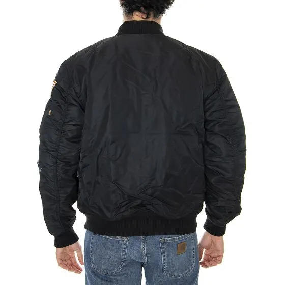 Alpha Industries Mens MA-1 VF Nasa LP Black Jacket