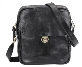 Arthur and Aston black leather cross bag \2318-06\