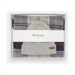 Barbour Swinton Beanie & Galingale Scarf Gift Set Blue Granite