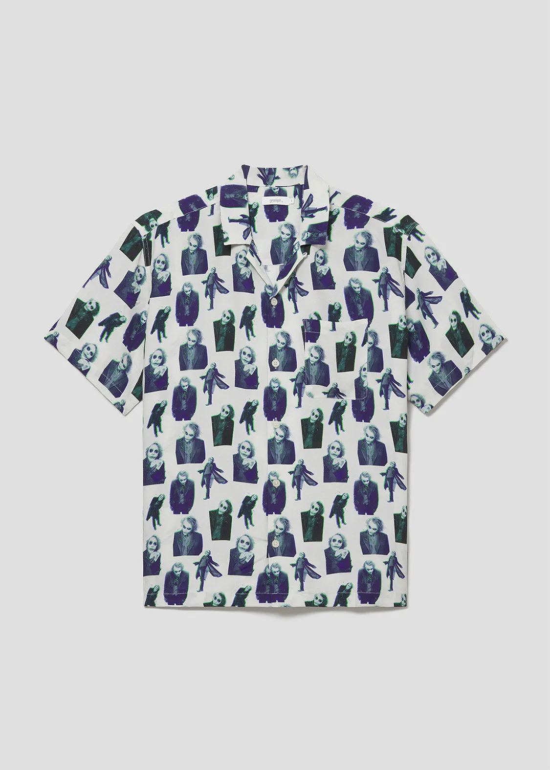 Batman Open Collar Short Sleeve Shirt (Batman_The Joker Pattern)