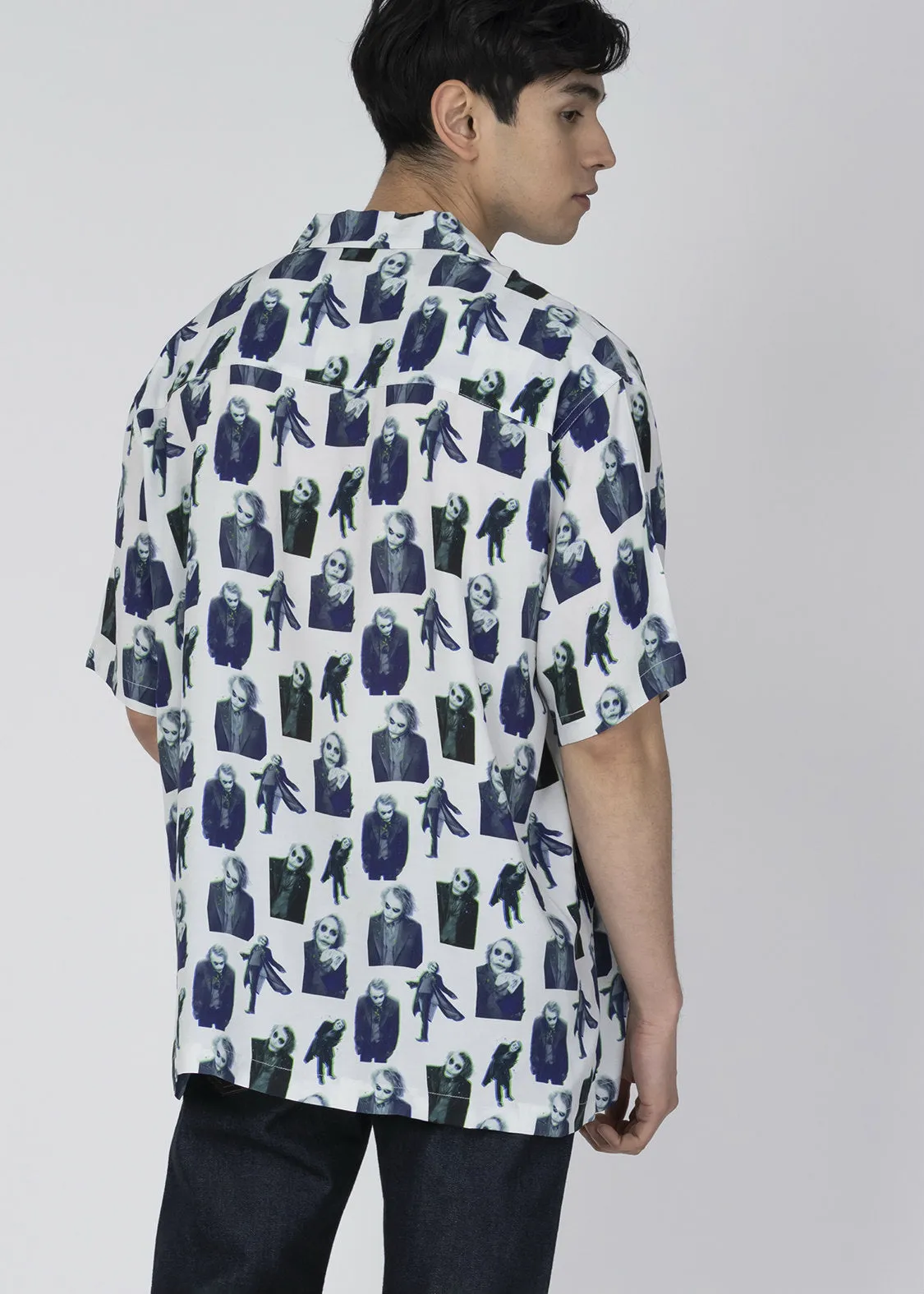 Batman Open Collar Short Sleeve Shirt (Batman_The Joker Pattern)