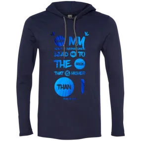 Bible Verse Men Long Sleeve T-Shirt Hoodie - Lead Me To The Rock That Is Higher Than I ~Psalm 61:2~ Design 9