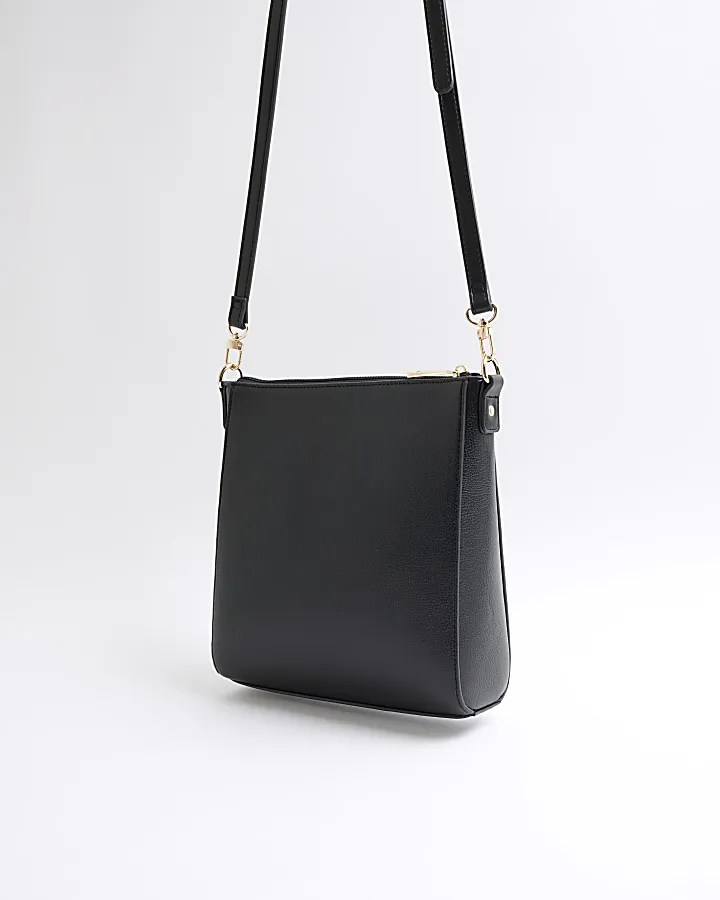 Black lock hardware cross body bag