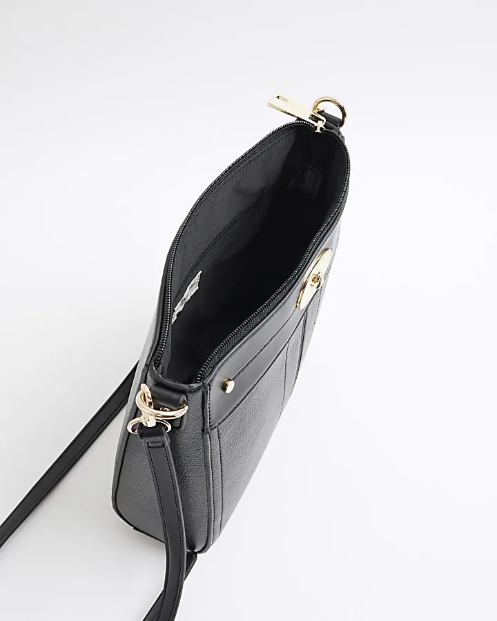 Black lock hardware cross body bag