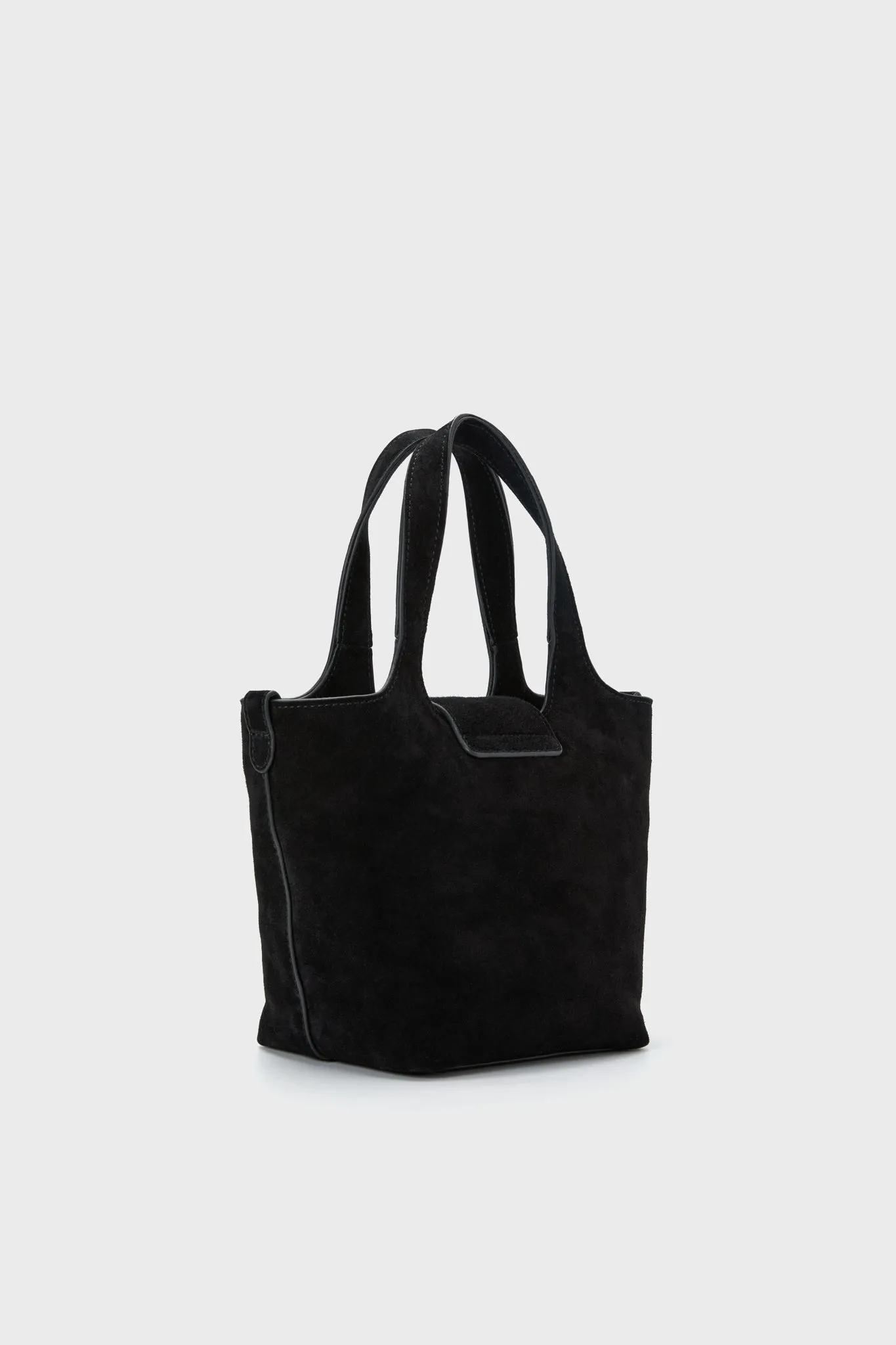 Black Suede Mini Market Tote