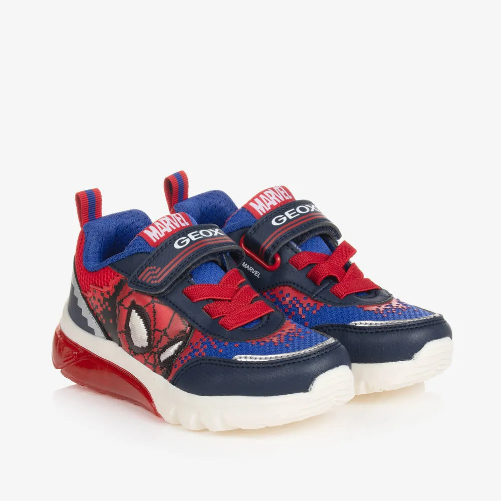 Boys Blue & Red Light-Up Marvel Trainers