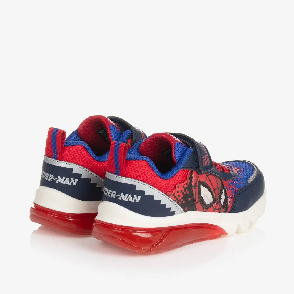 Boys Blue & Red Light-Up Marvel Trainers