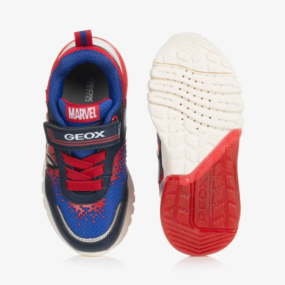 Boys Blue & Red Light-Up Marvel Trainers