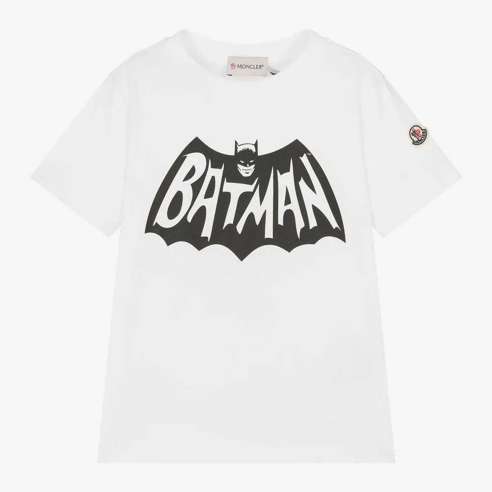 Boys Ivory Cotton Batman Print T-Shirt