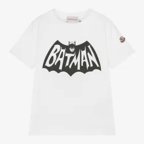 Boys Ivory Cotton Batman Print T-Shirt