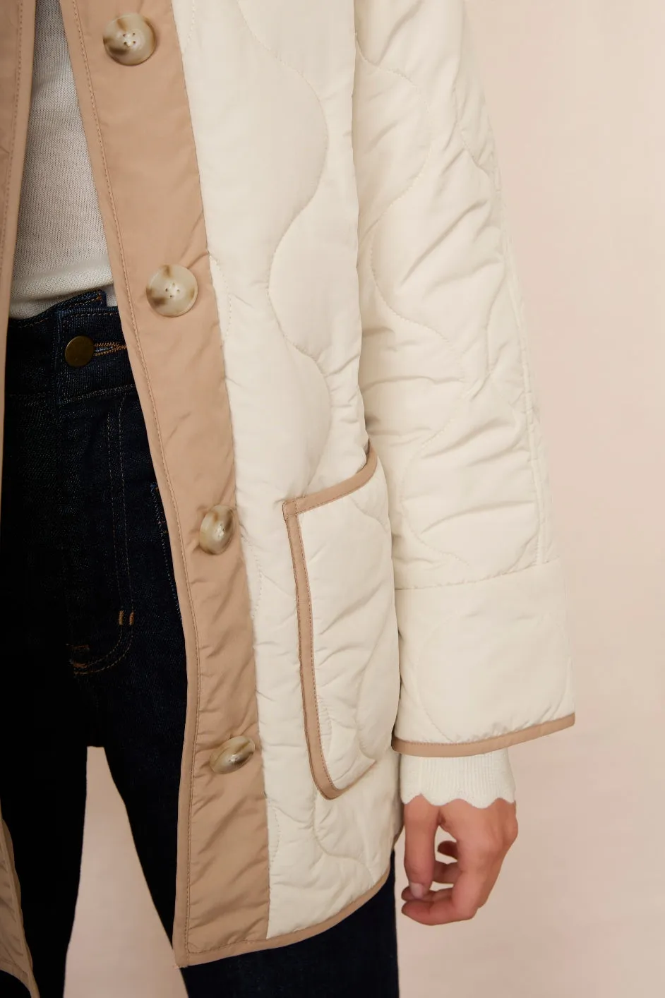 Bria Quilted Jacket - Ivory