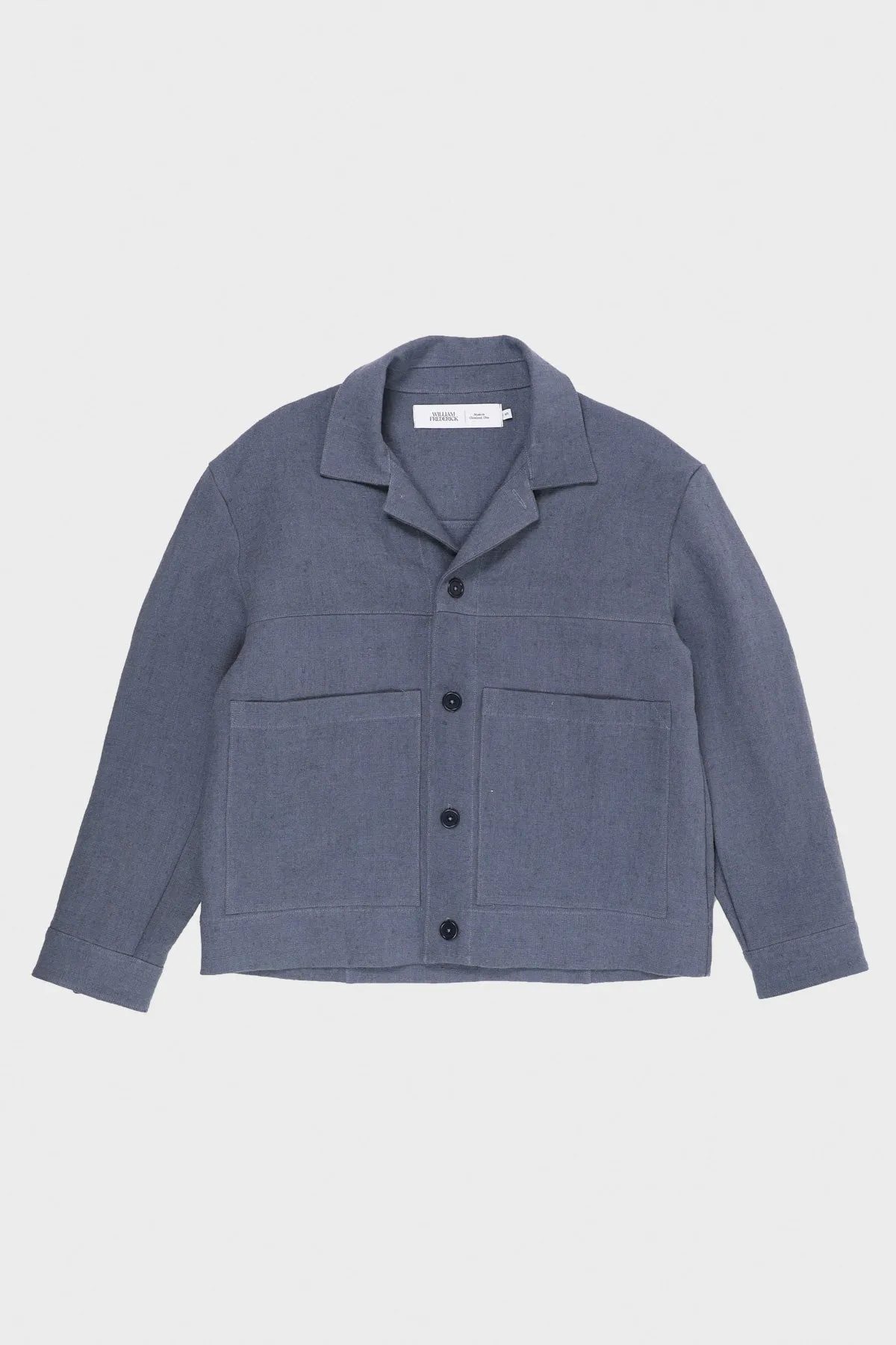 Cafe Jacket - Dusty Blue Butcher Linen