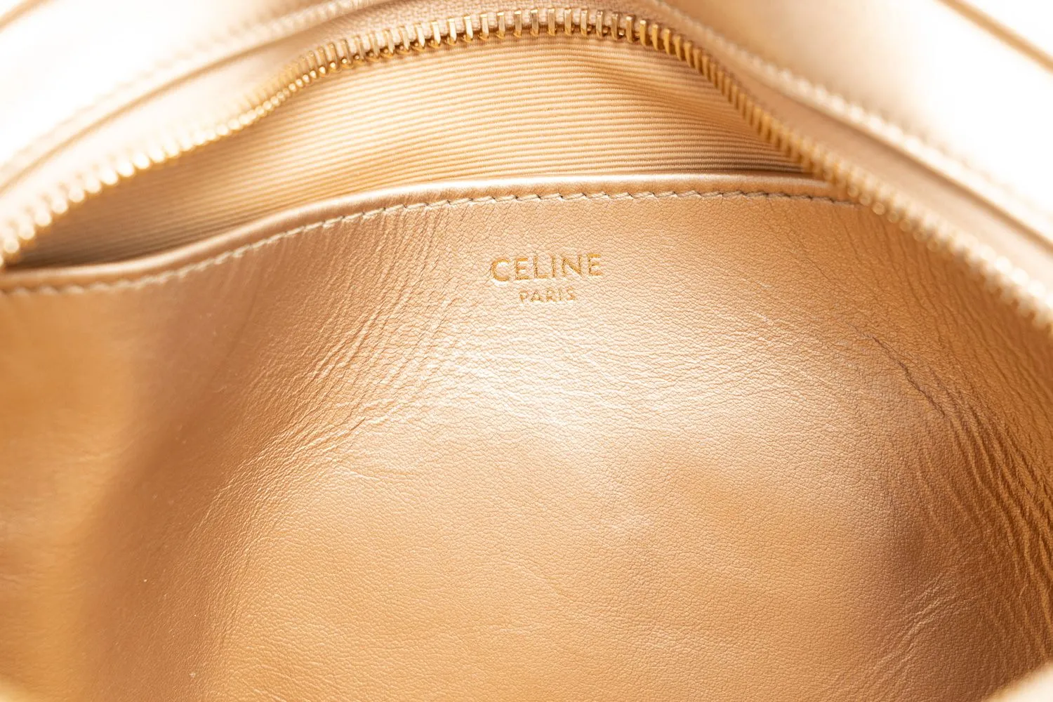 Celine New Gold Quilted Cross Body Bag