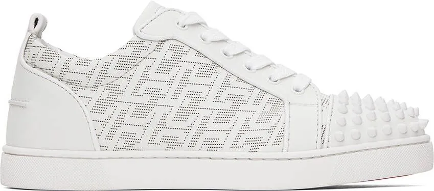 Christian Louboutin White Louis Junior Spikes Sneakers