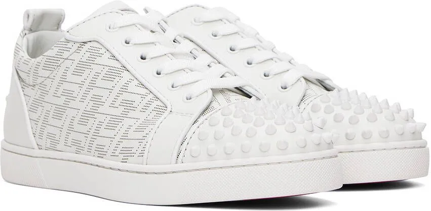 Christian Louboutin White Louis Junior Spikes Sneakers