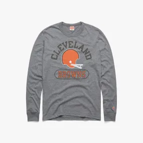 Cleveland Browns Throwback Helmet Long Sleeve Tee