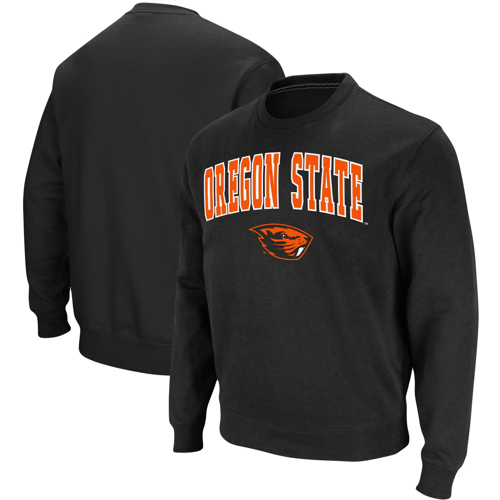 Colosseum Oregon State Beavers Black Arch & Logo Tackle Twill Pullover Sweatshirt