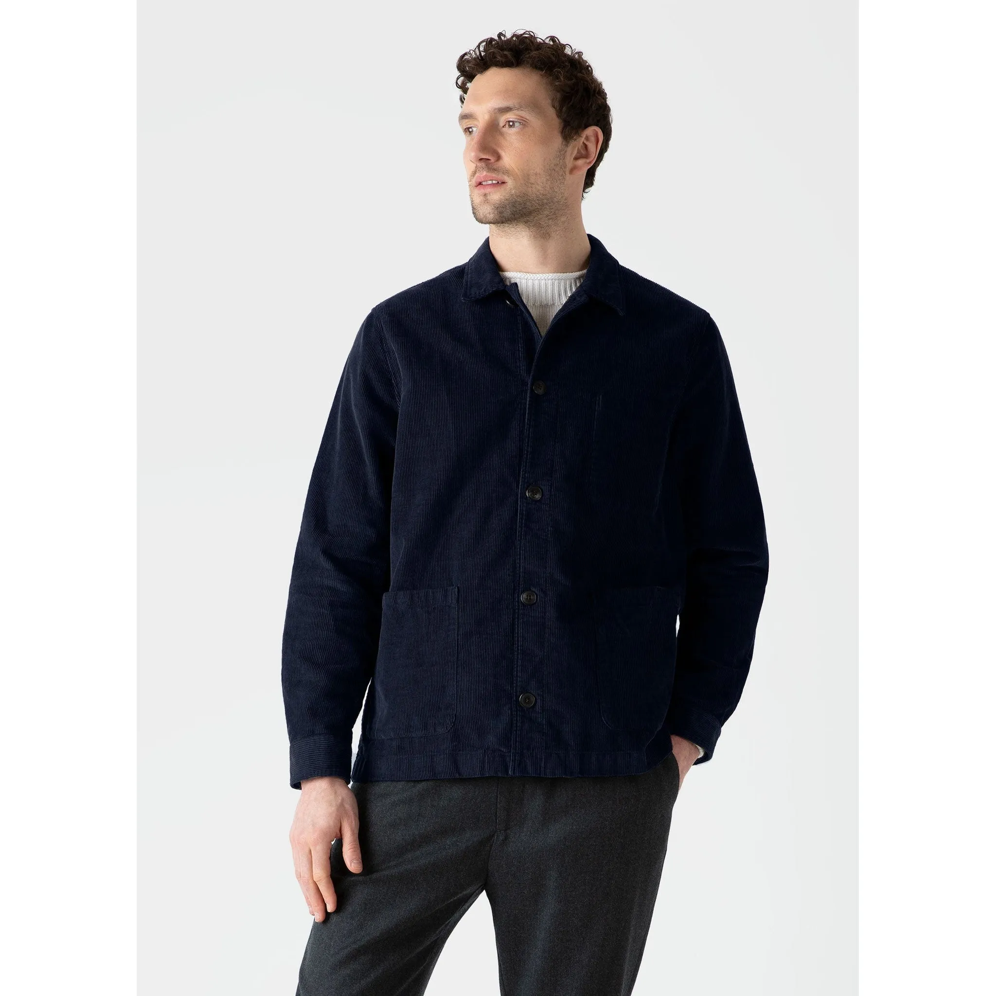 Corduroy Twin Pocket Jacket | Men | Navy