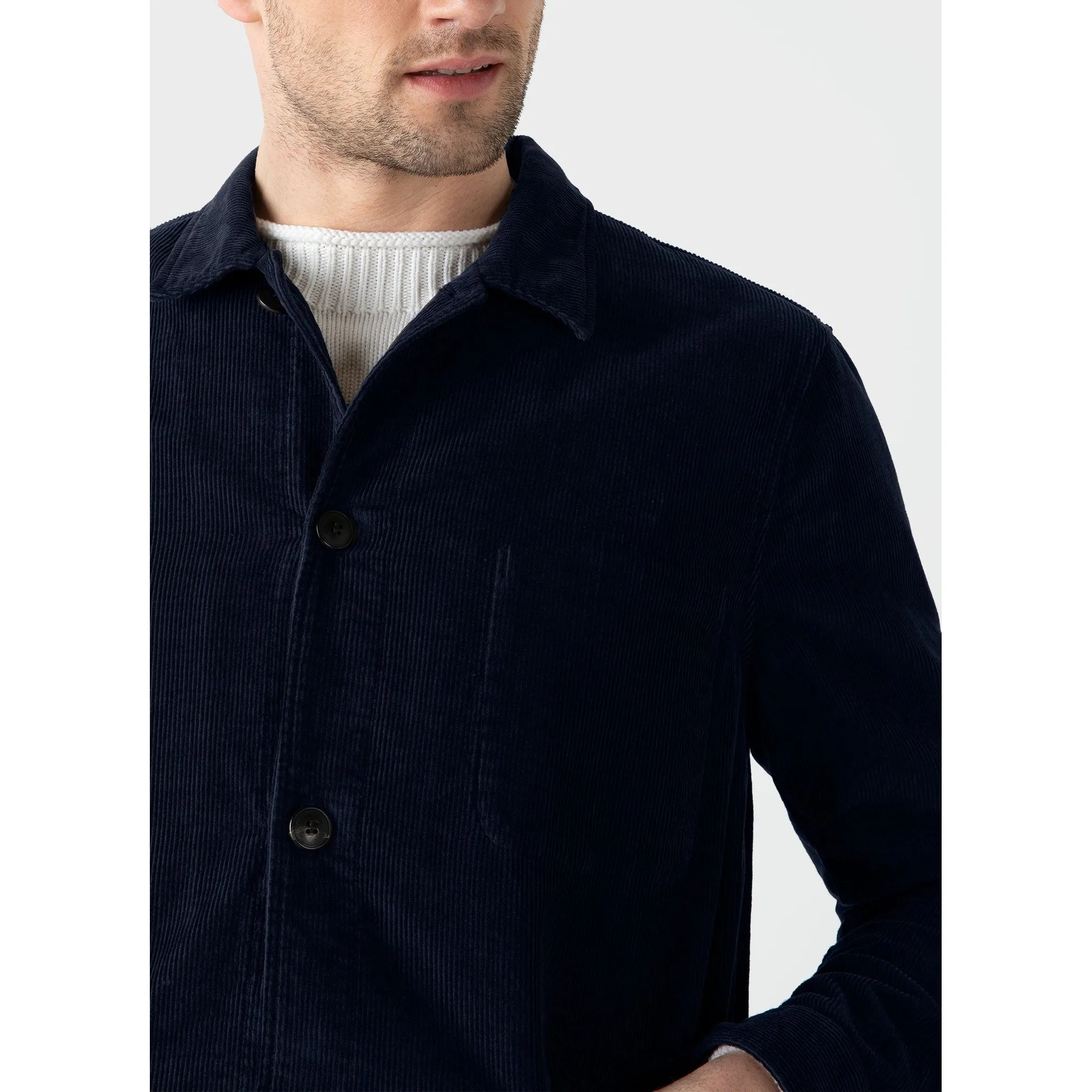 Corduroy Twin Pocket Jacket | Men | Navy