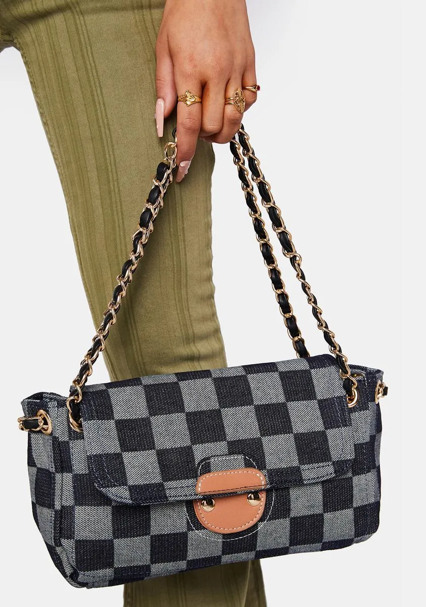 Designer Taste Checkered Shoulder Bag-