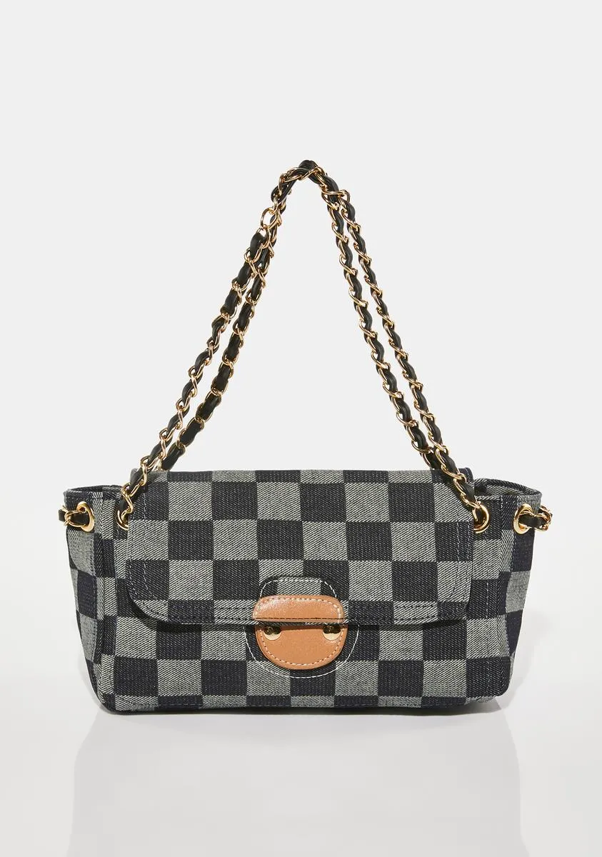 Designer Taste Checkered Shoulder Bag-