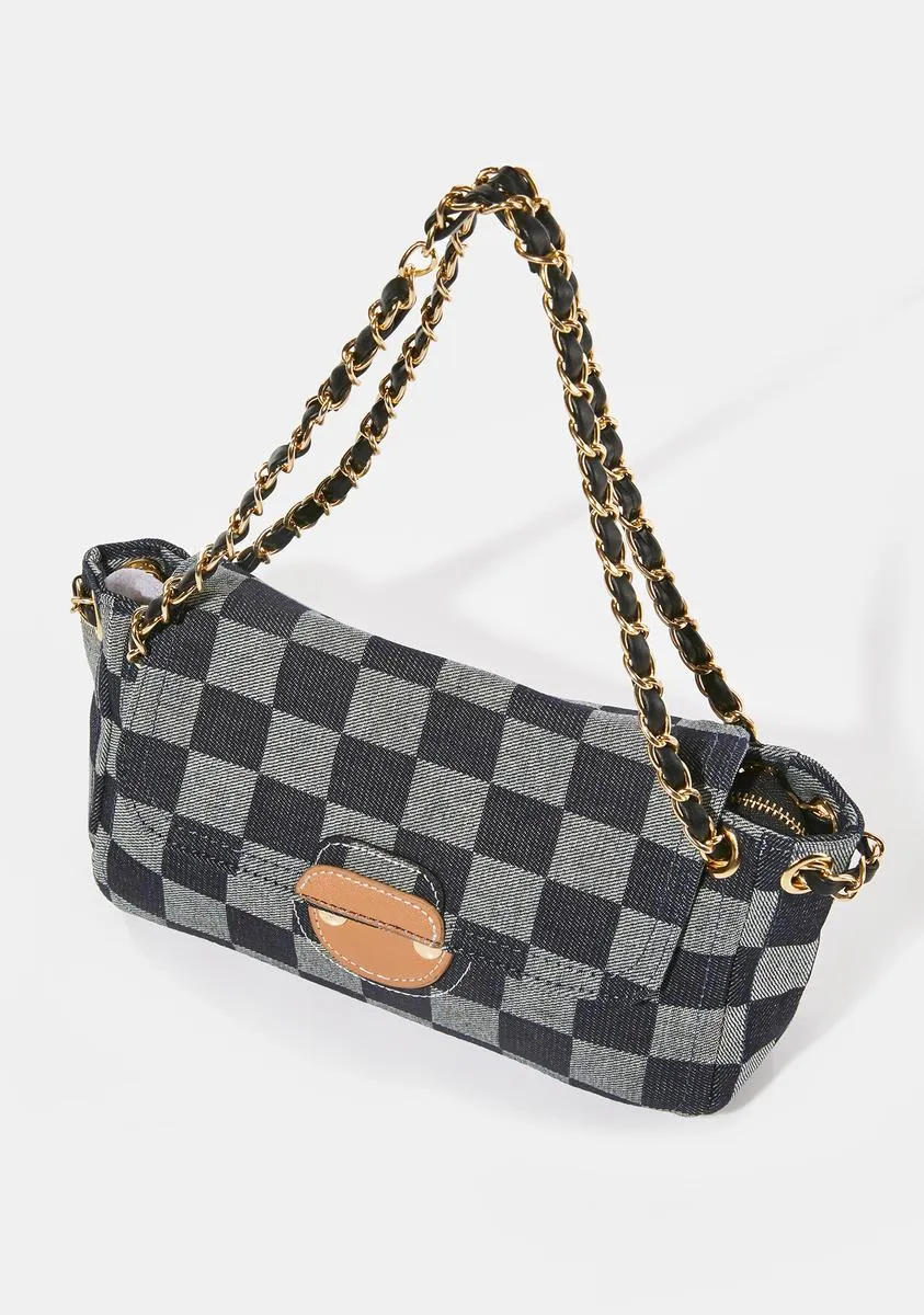 Designer Taste Checkered Shoulder Bag-