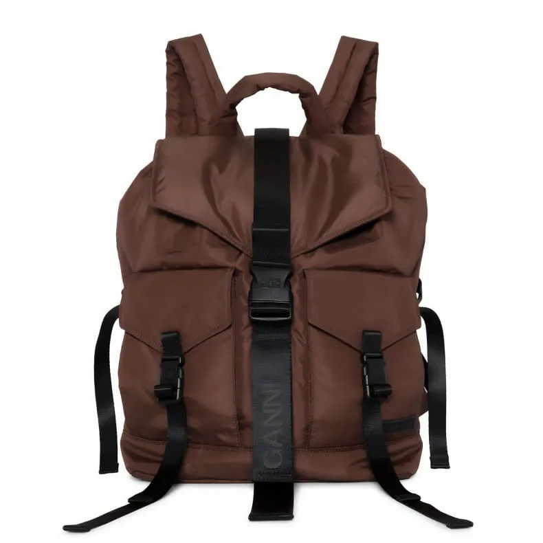 GANNI Recycled Tech Backpack (Chocolate Fondant)