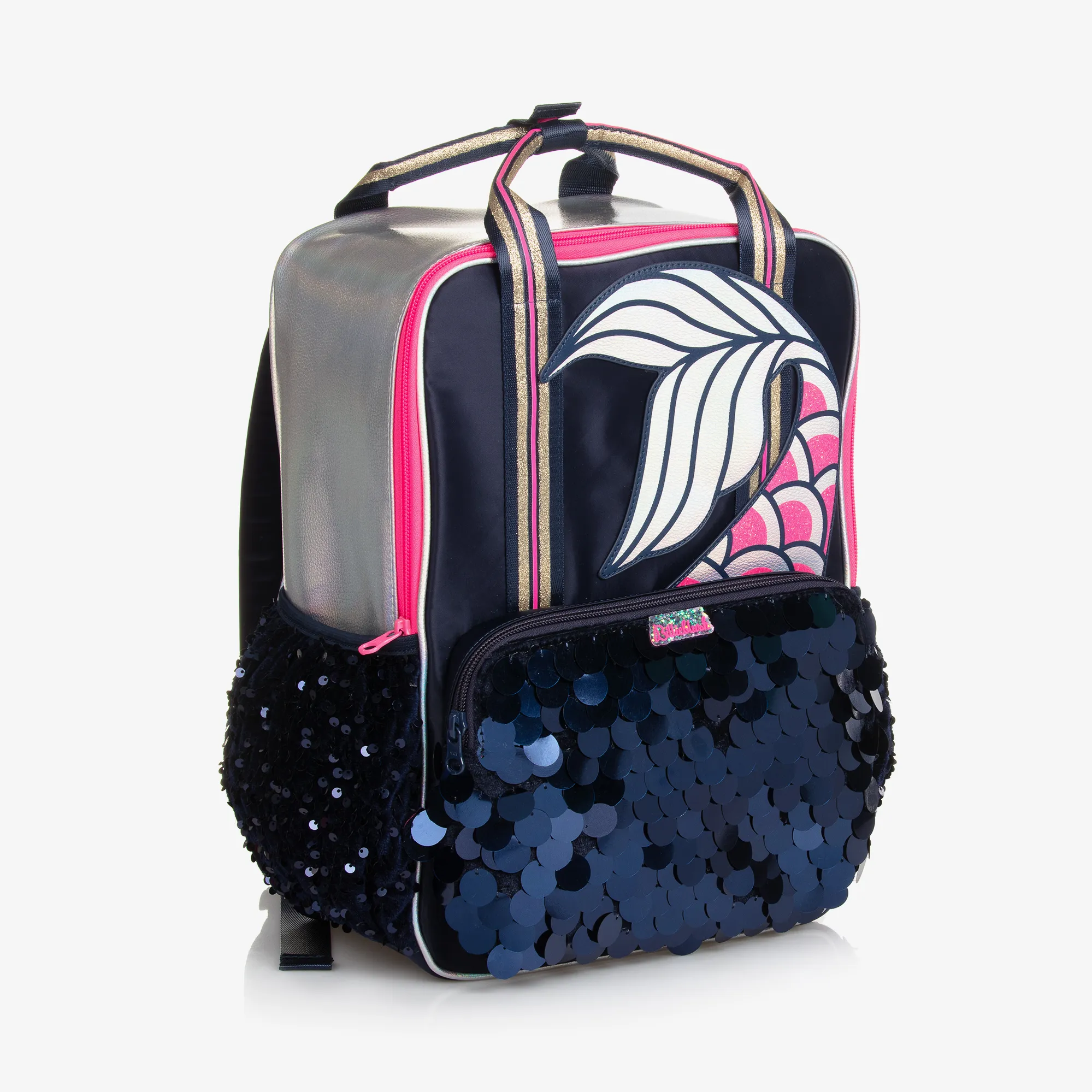 Girls Navy Blue Mermaid Backpack (34cm)