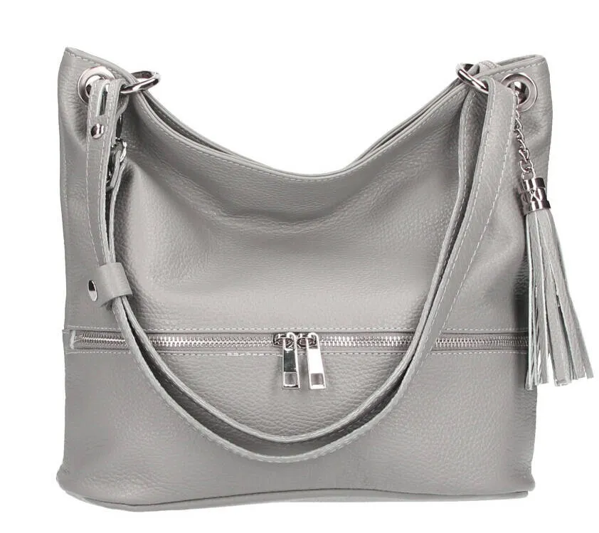 Gray cowhide leather bag joss