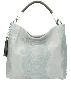 Gray cowhide leather bag mila