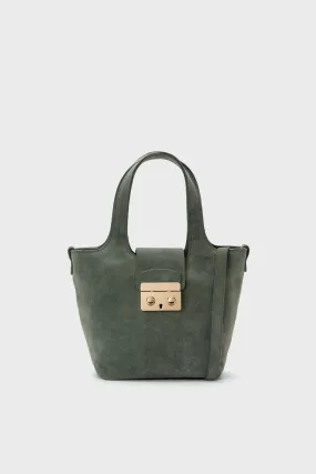 Green Suede Mini Market Tote