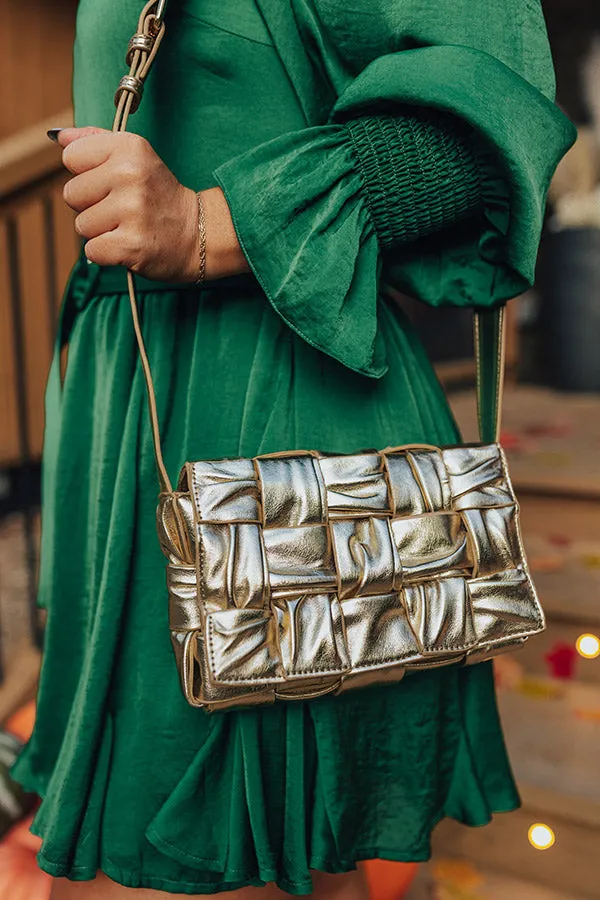 Guest To Impress Faux Leather Crossbody In Gold