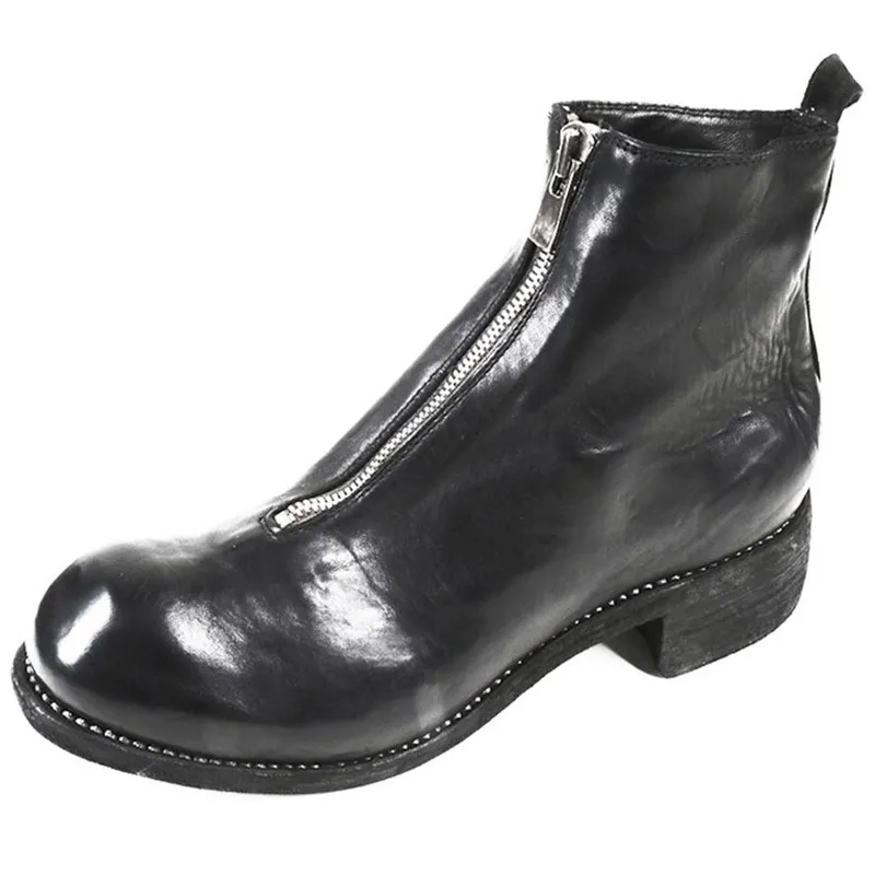 Guidi Front Zip Leather Boot