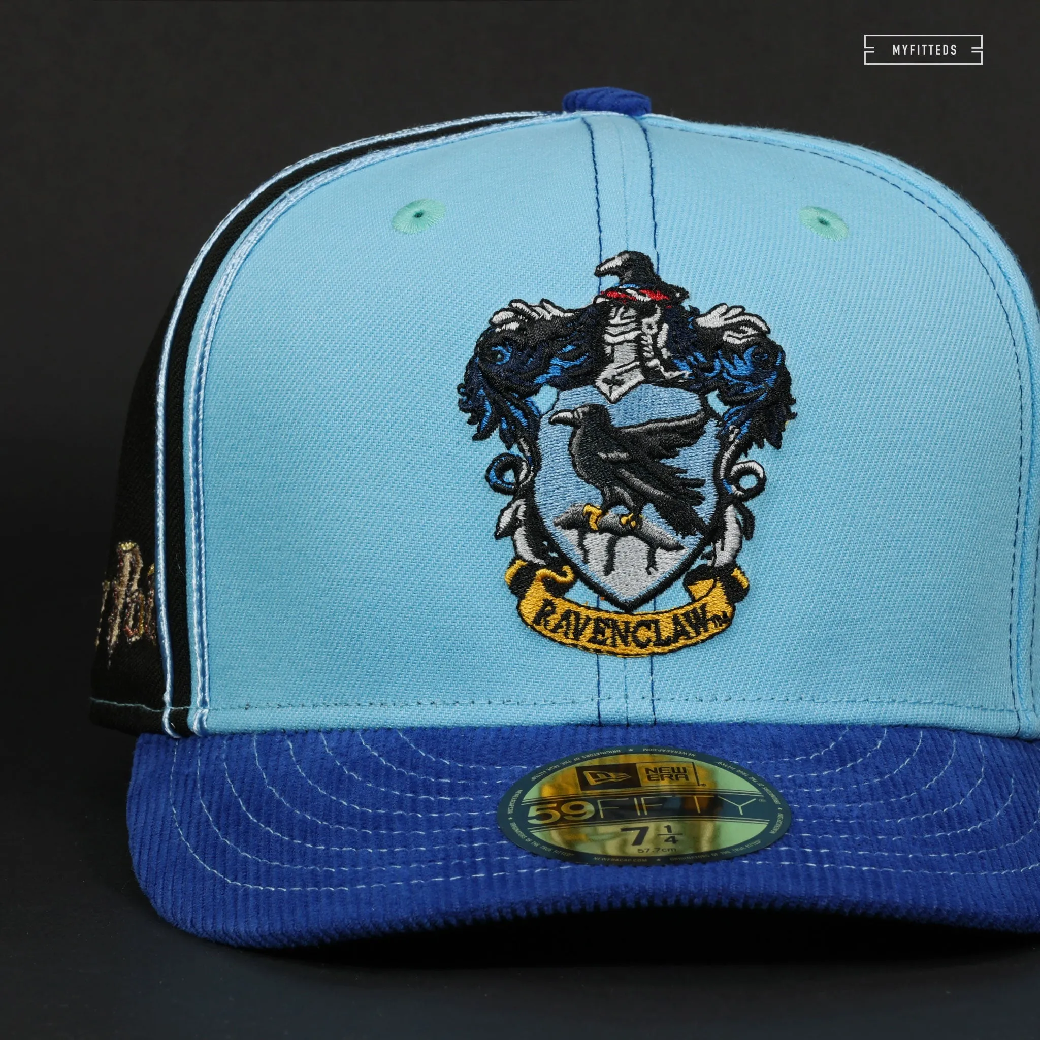 HARRY POTTER HOGWARTS HOUSE RAVENCLAW DIAGONAL BLOCK NEW ERA FITTED CAP