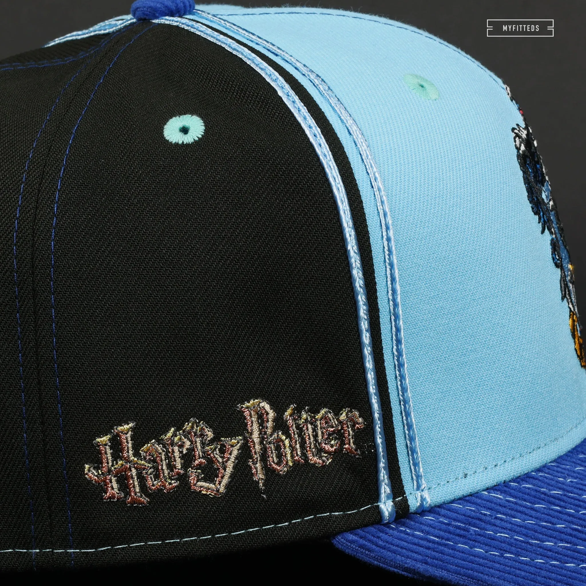 HARRY POTTER HOGWARTS HOUSE RAVENCLAW DIAGONAL BLOCK NEW ERA FITTED CAP