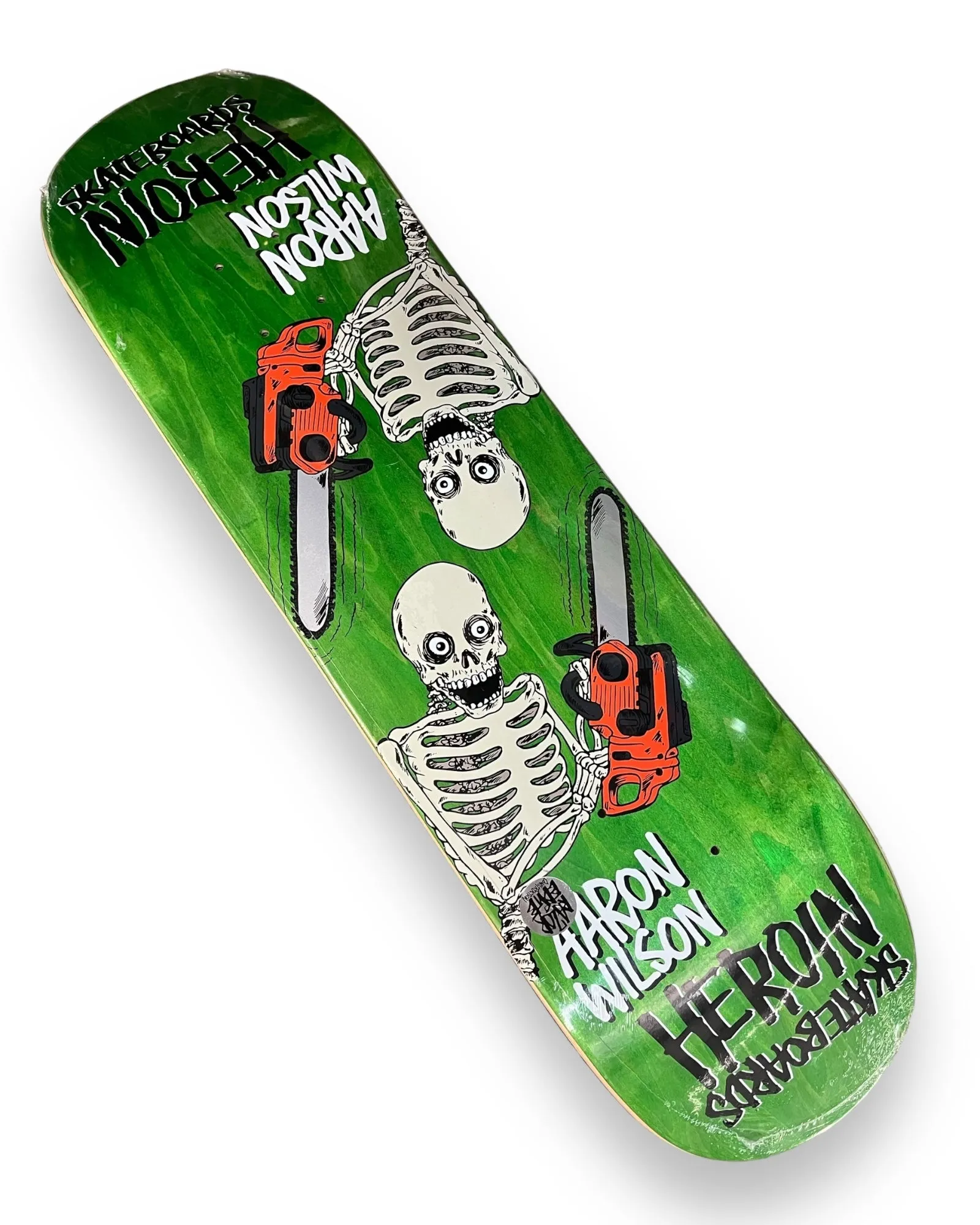 HEROIN | Chainsaw Skeletons | Aaron WIlson Pro Skateboard Deck | 8.5"