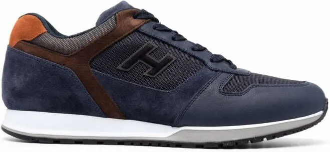 Hogan panelled-leather sneakers Blue