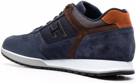 Hogan panelled-leather sneakers Blue