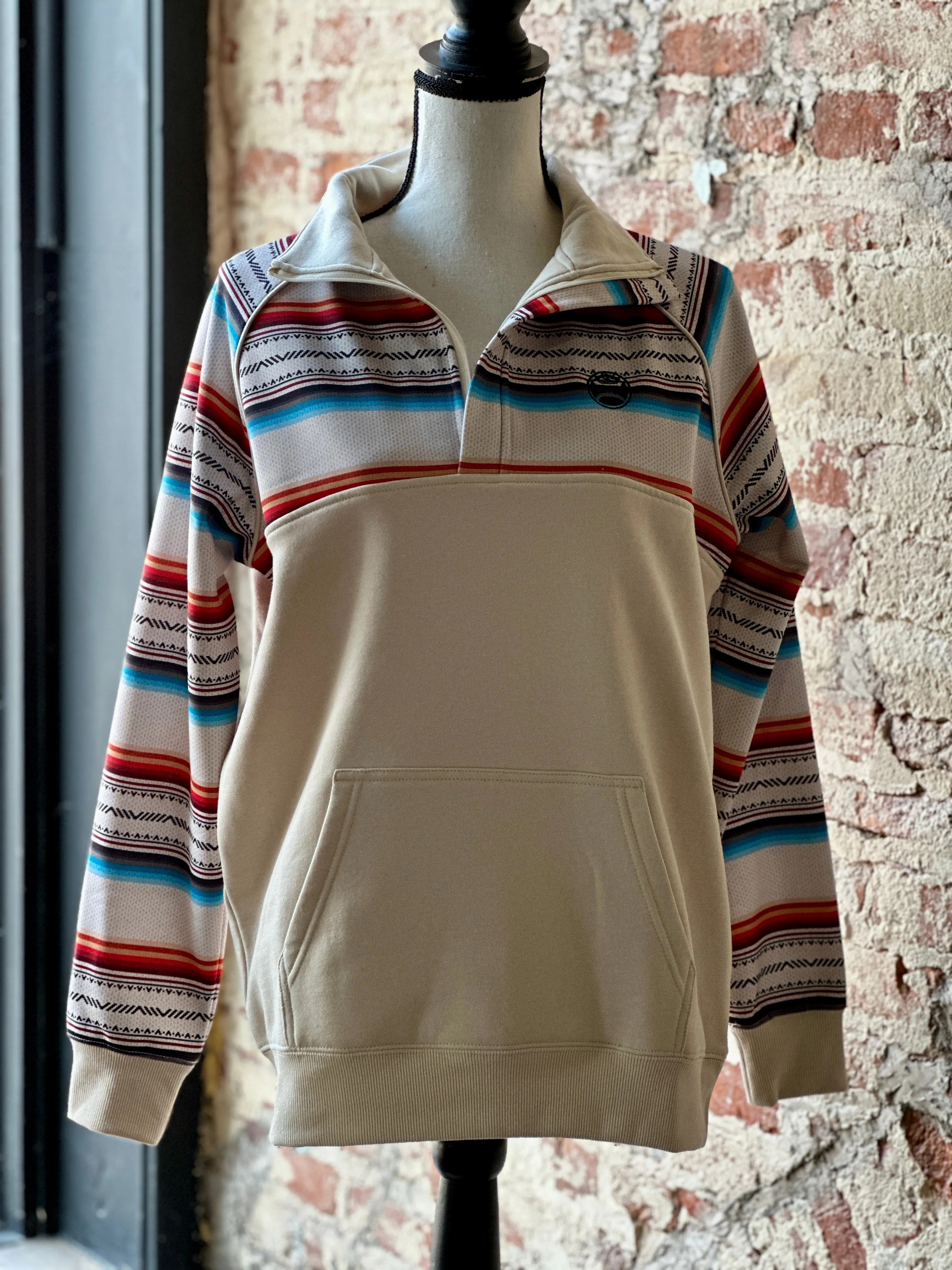 Hooey Cream Serape 1/4 Zip Pullover