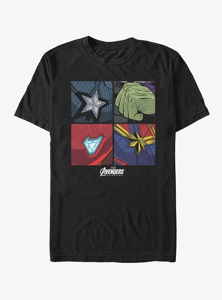 Hot Topic Marvel Avengers Endgame Hero Emblems T-Shirt