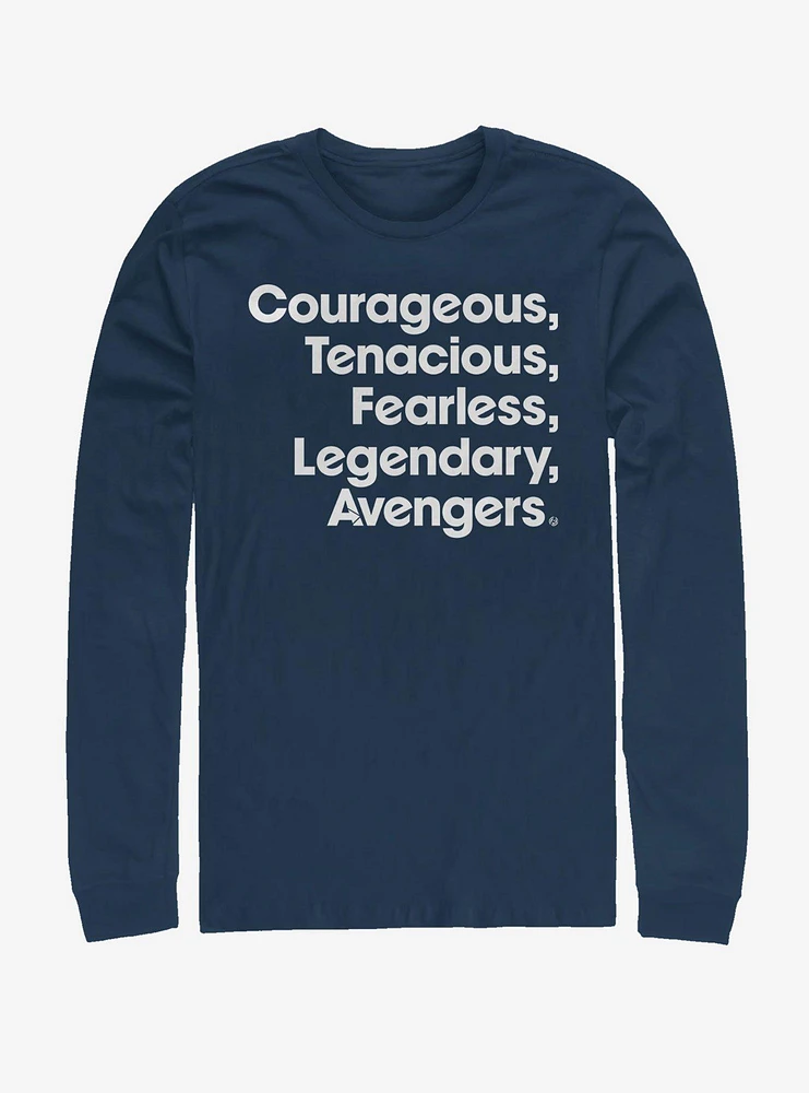 Hot Topic Marvel Avengers Endgame Name List Long-Sleeve T-Shirt