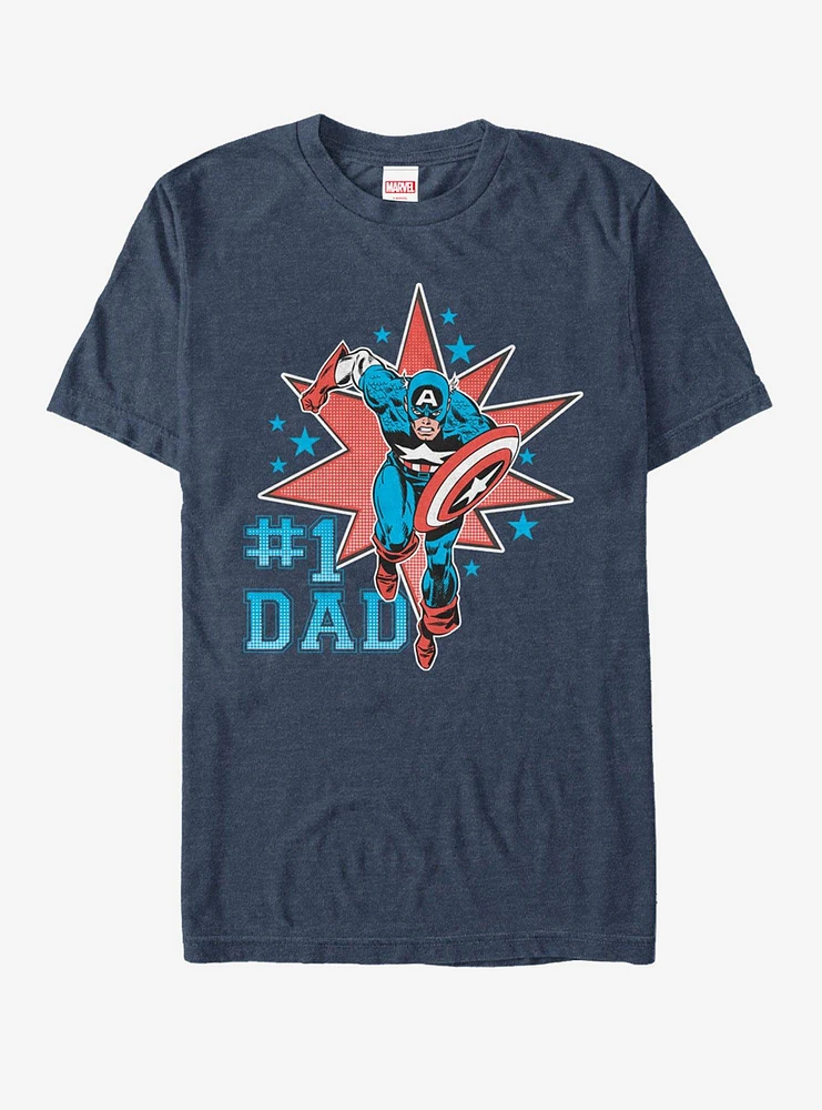 Hot Topic Marvel Captain America Number 1 Dad T-Shirt