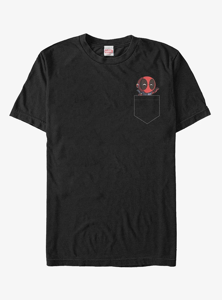 Hot Topic Marvel Deadpool Mini Faux Pocket Friend T-Shirt