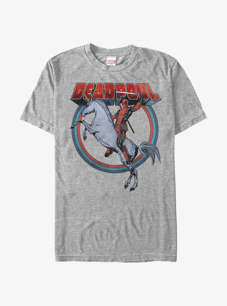 Hot Topic Marvel Deadpool Rides Unicorn T-Shirt