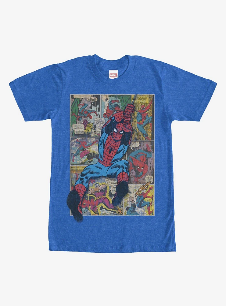 Hot Topic Marvel Spider-Man Comic Book Page Print T-Shirt