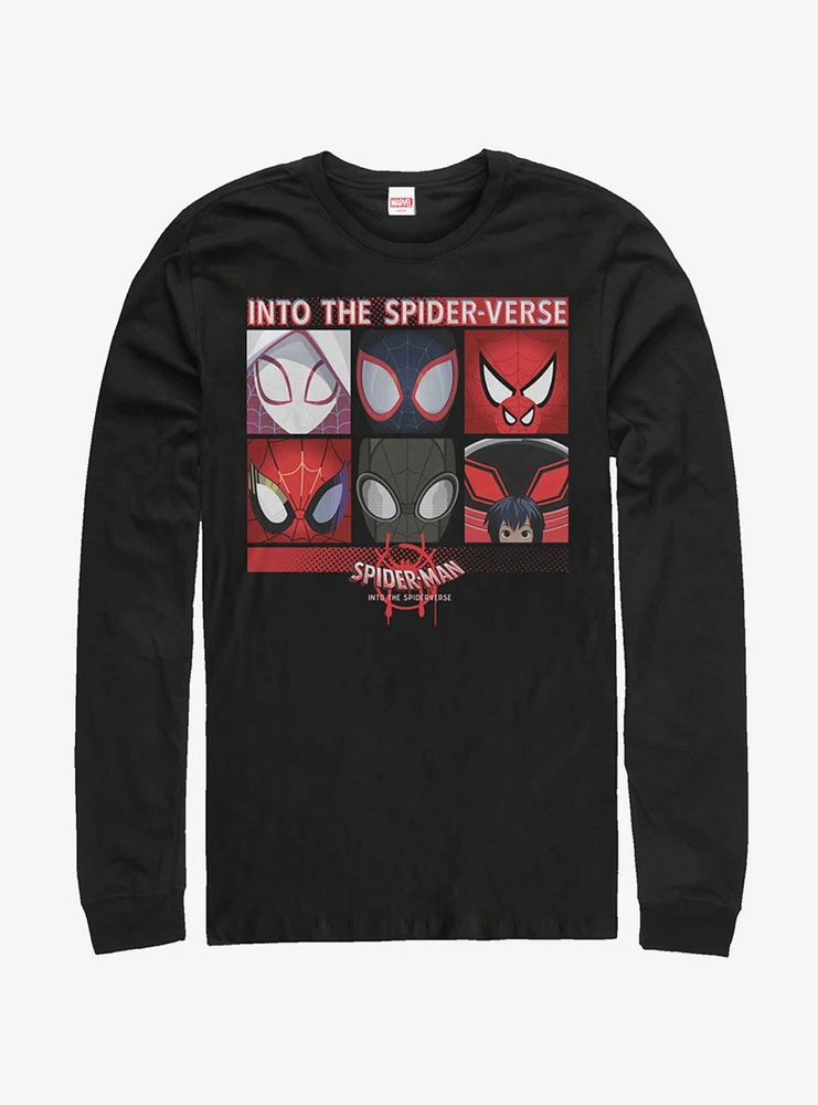 Hot Topic Marvel Spider-Man: Into The Spider-Verse Six Up Long-Sleeve T-Shirt