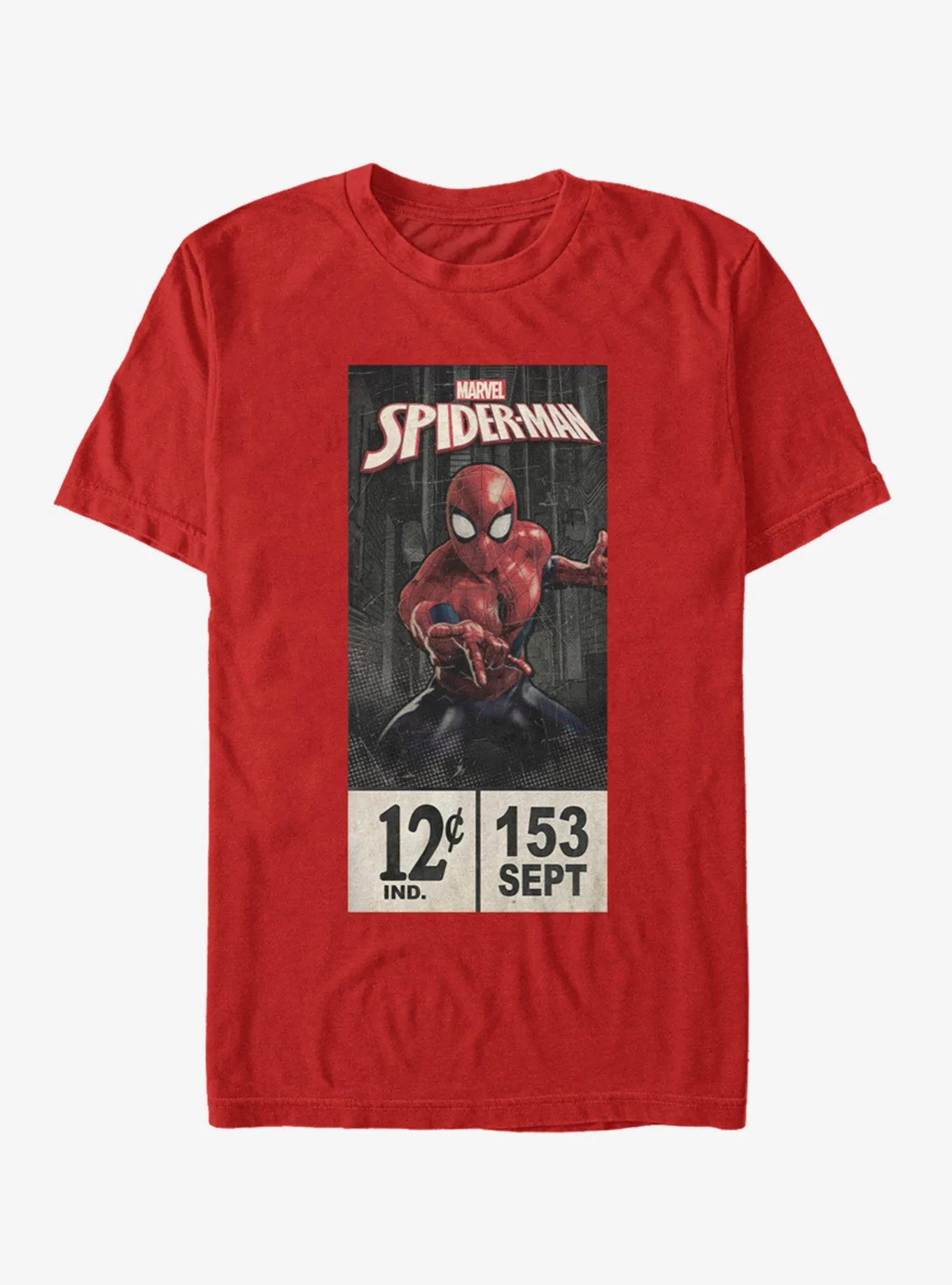 Hot Topic Marvel Spider-Man Labels T-Shirt