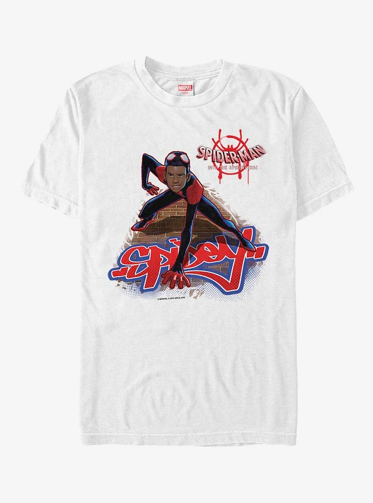 Hot Topic Marvel Spider-Man Miles Bricks T-Shirt